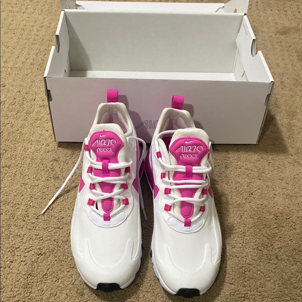 White and Pink Sneakers